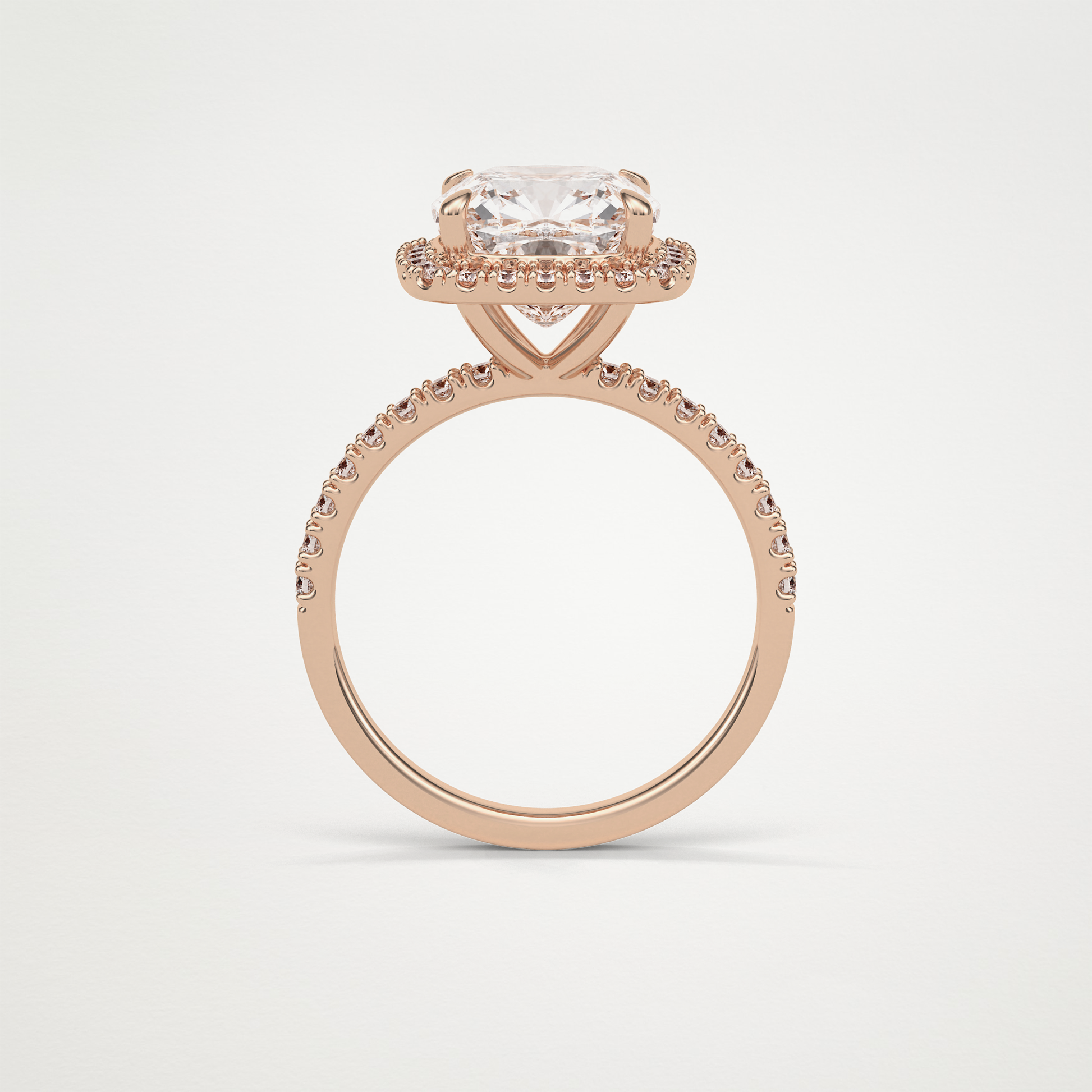 Cushion Halo & Pave Moissanite Engagement Ring – 3.0 CT Lab-Created Brilliance in 10K/14K/18K Gold