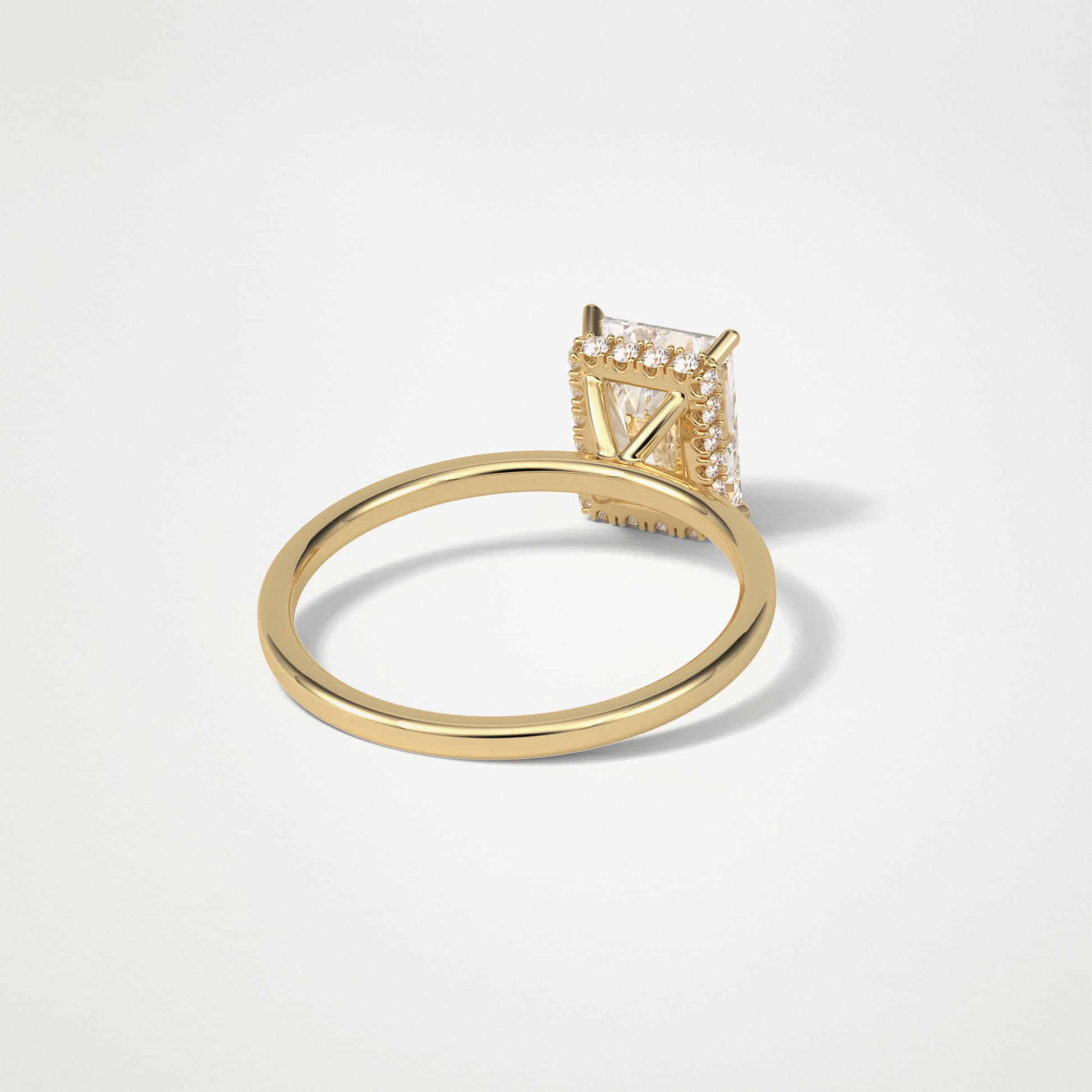 Radiant Solitaire Hidden Halo Engagement Ring – 1.67 CT Lab-Created Brilliance in 10K/14K/18K Gold