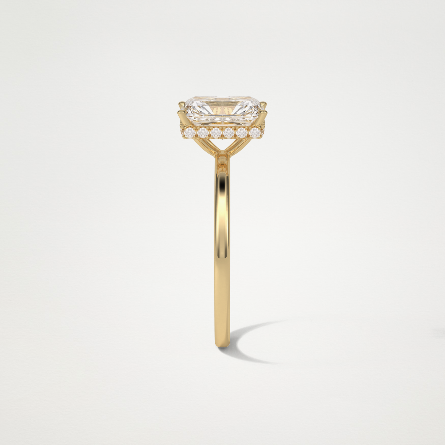 Radiant Solitaire Hidden Halo Engagement Ring – 1.67 CT Lab-Created Brilliance in 10K/14K/18K Gold
