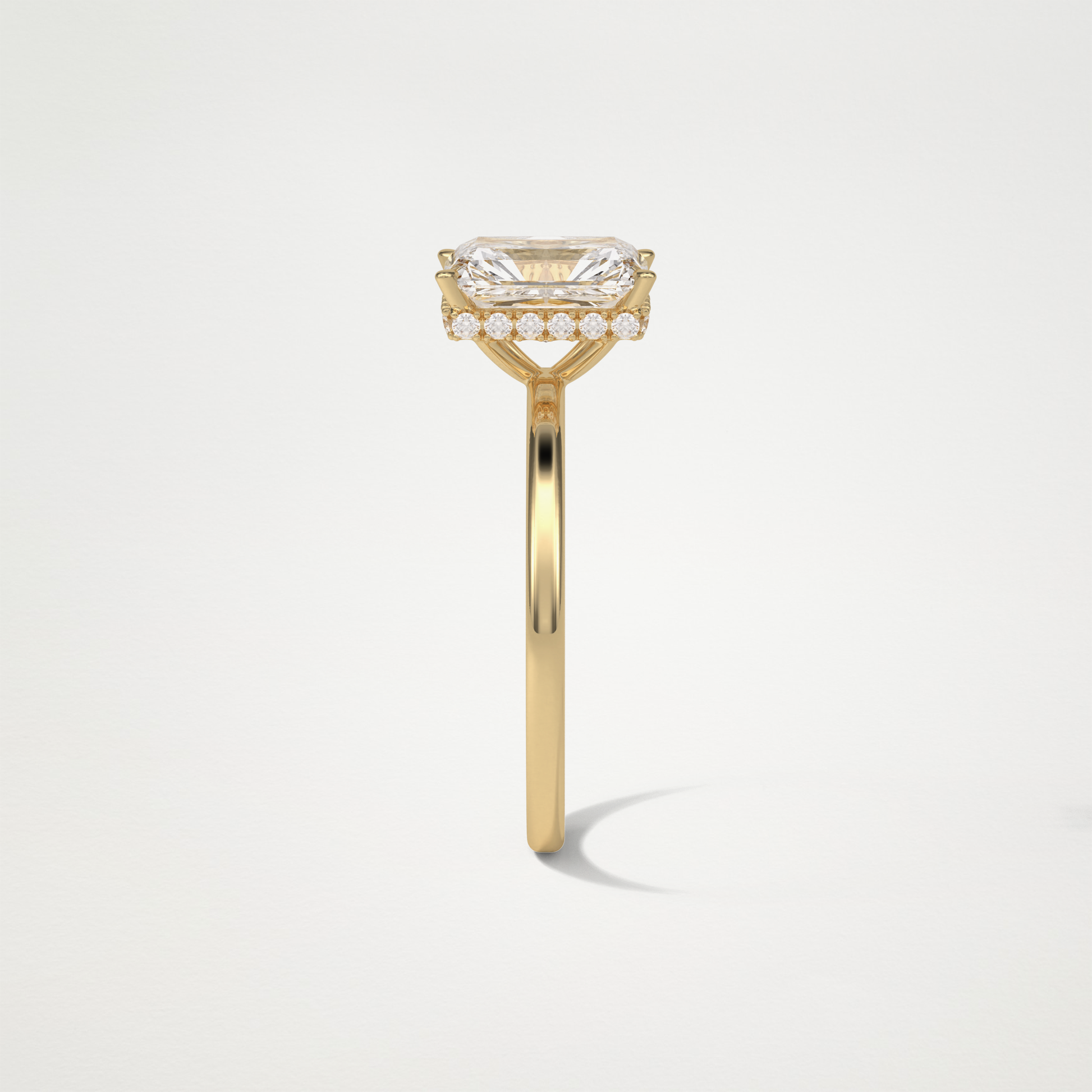 Radiant Solitaire Hidden Halo Engagement Ring – 1.67 CT Lab-Created Brilliance in 10K/14K/18K Gold