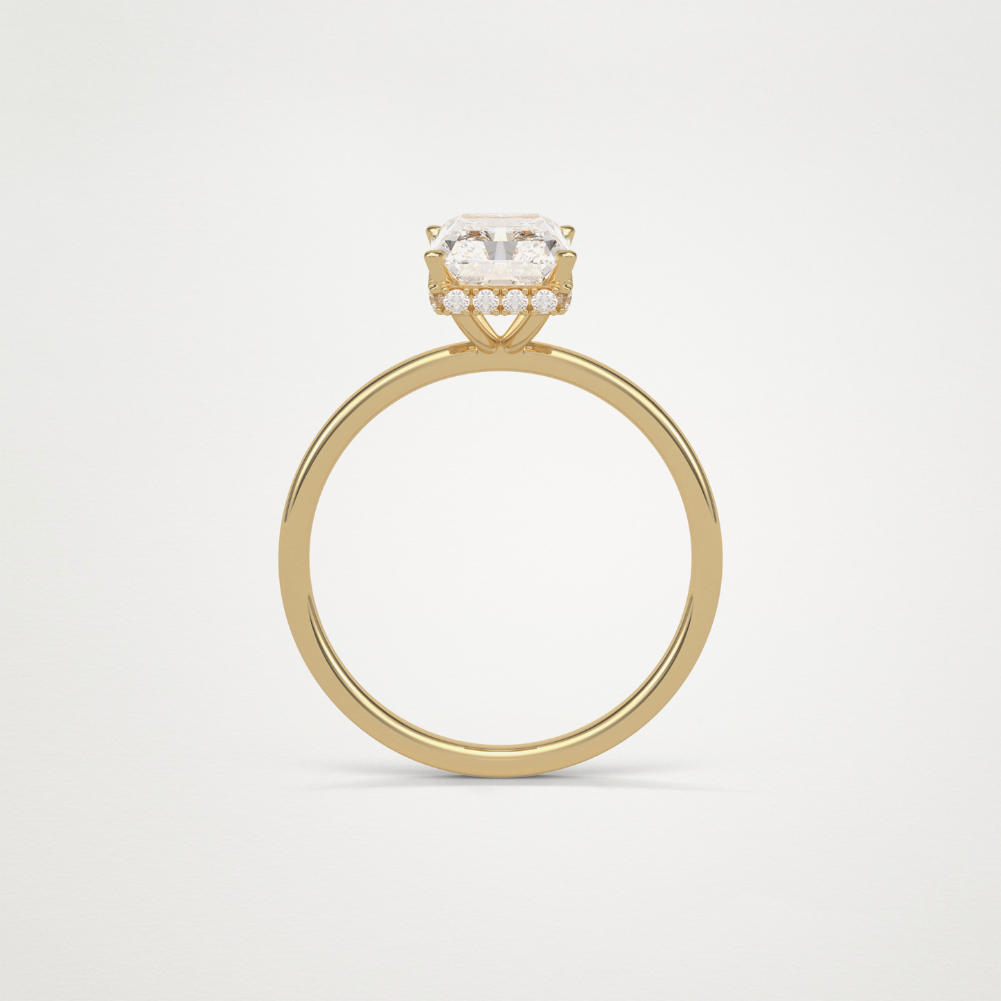 Radiant Solitaire Hidden Halo Engagement Ring – 1.67 CT Lab-Created Brilliance in 10K/14K/18K Gold