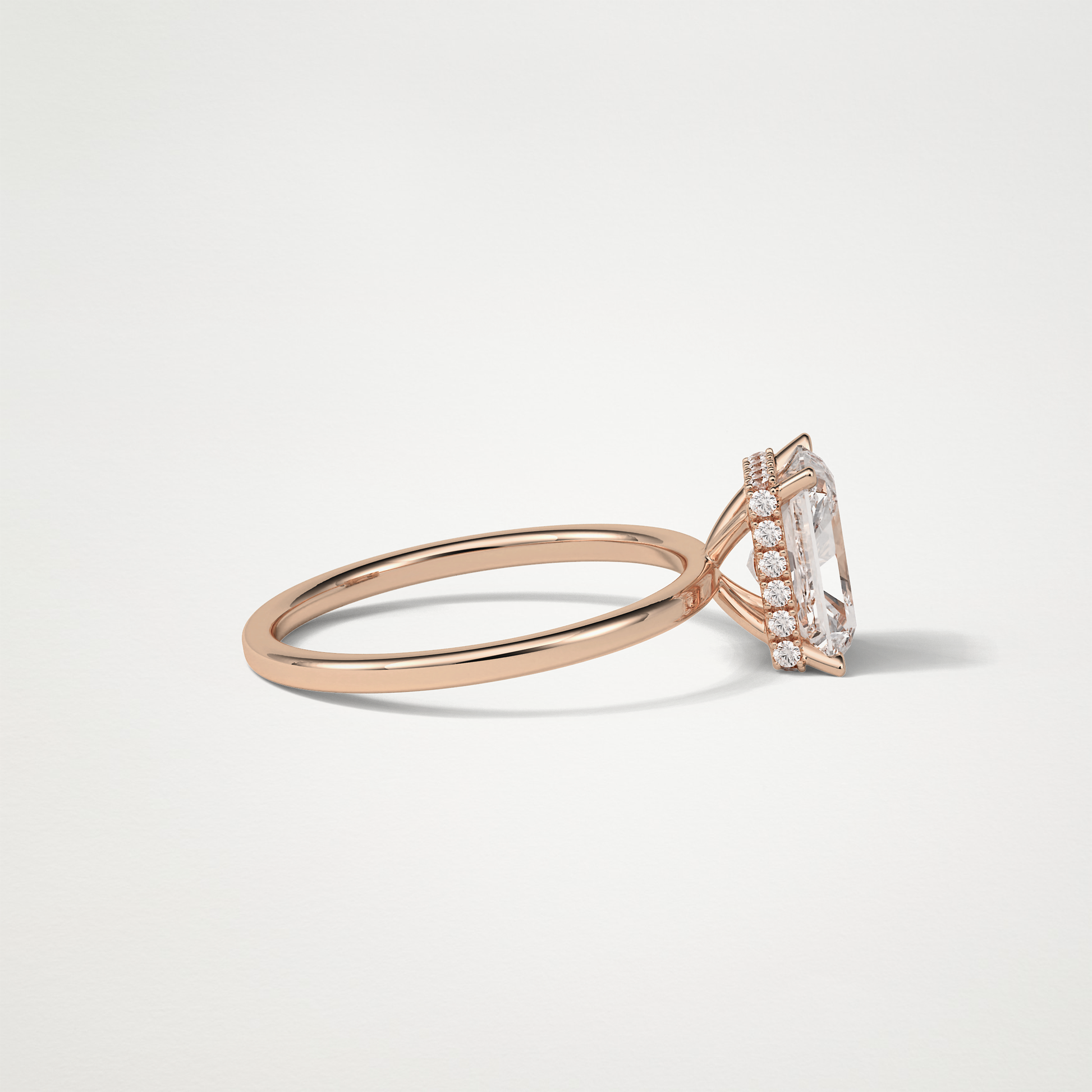 Radiant Solitaire Hidden Halo Engagement Ring – 1.67 CT Lab-Created Brilliance in 10K/14K/18K Gold