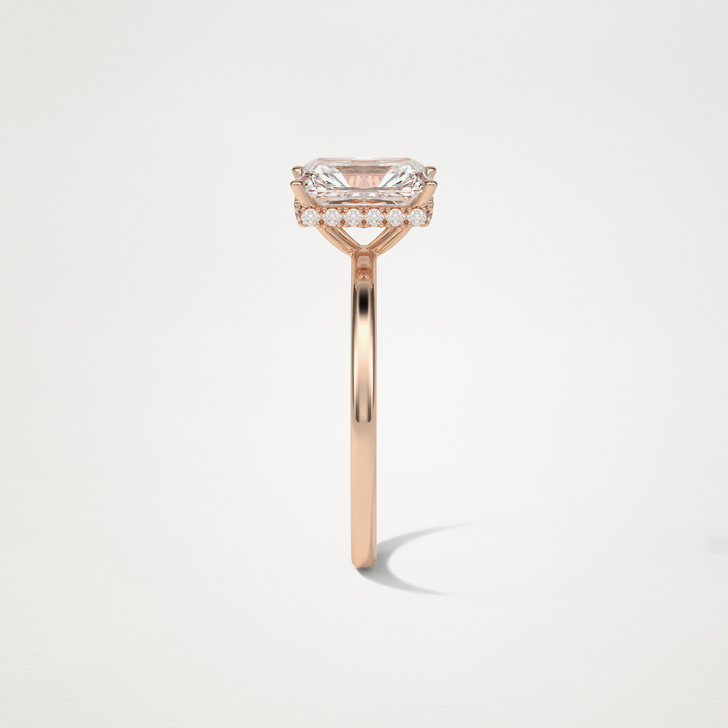 Radiant Solitaire Hidden Halo Engagement Ring – 1.67 CT Lab-Created Brilliance in 10K/14K/18K Gold