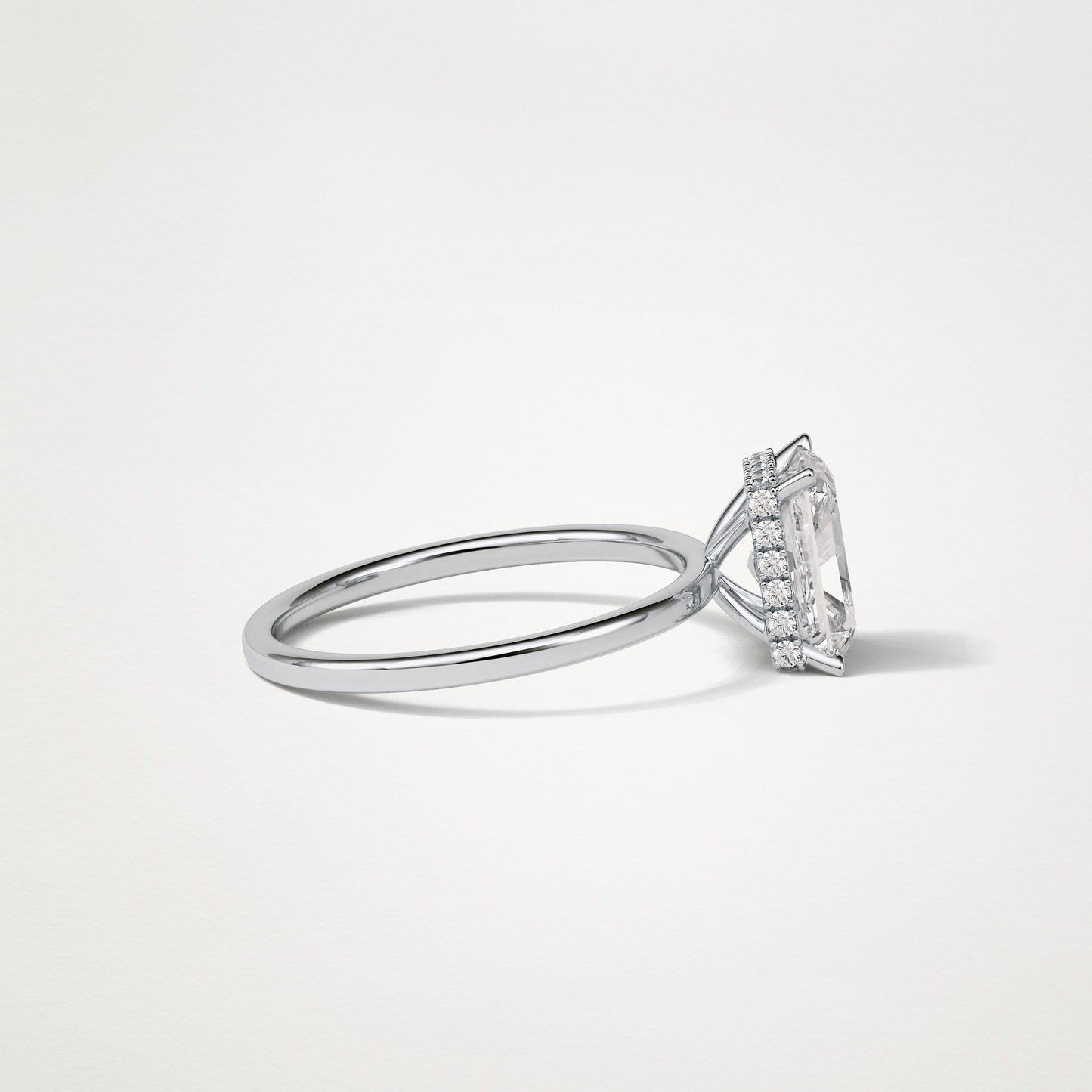 Radiant Solitaire Hidden Halo Engagement Ring – 1.67 CT Lab-Created Brilliance in 10K/14K/18K Gold