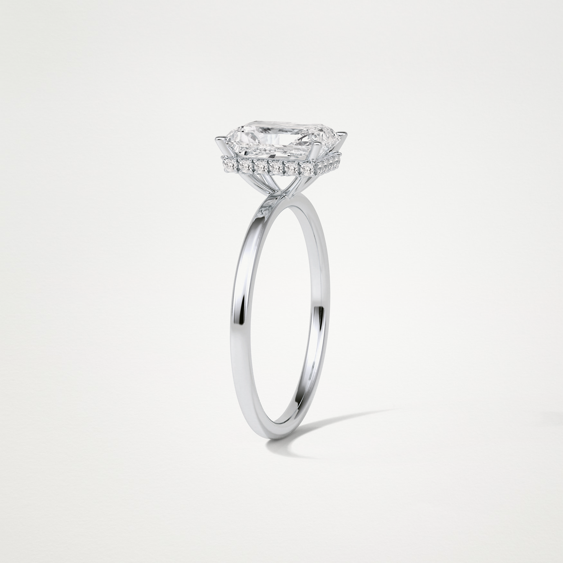 Radiant Solitaire Hidden Halo Engagement Ring – 1.67 CT Lab-Created Brilliance in 10K/14K/18K Gold