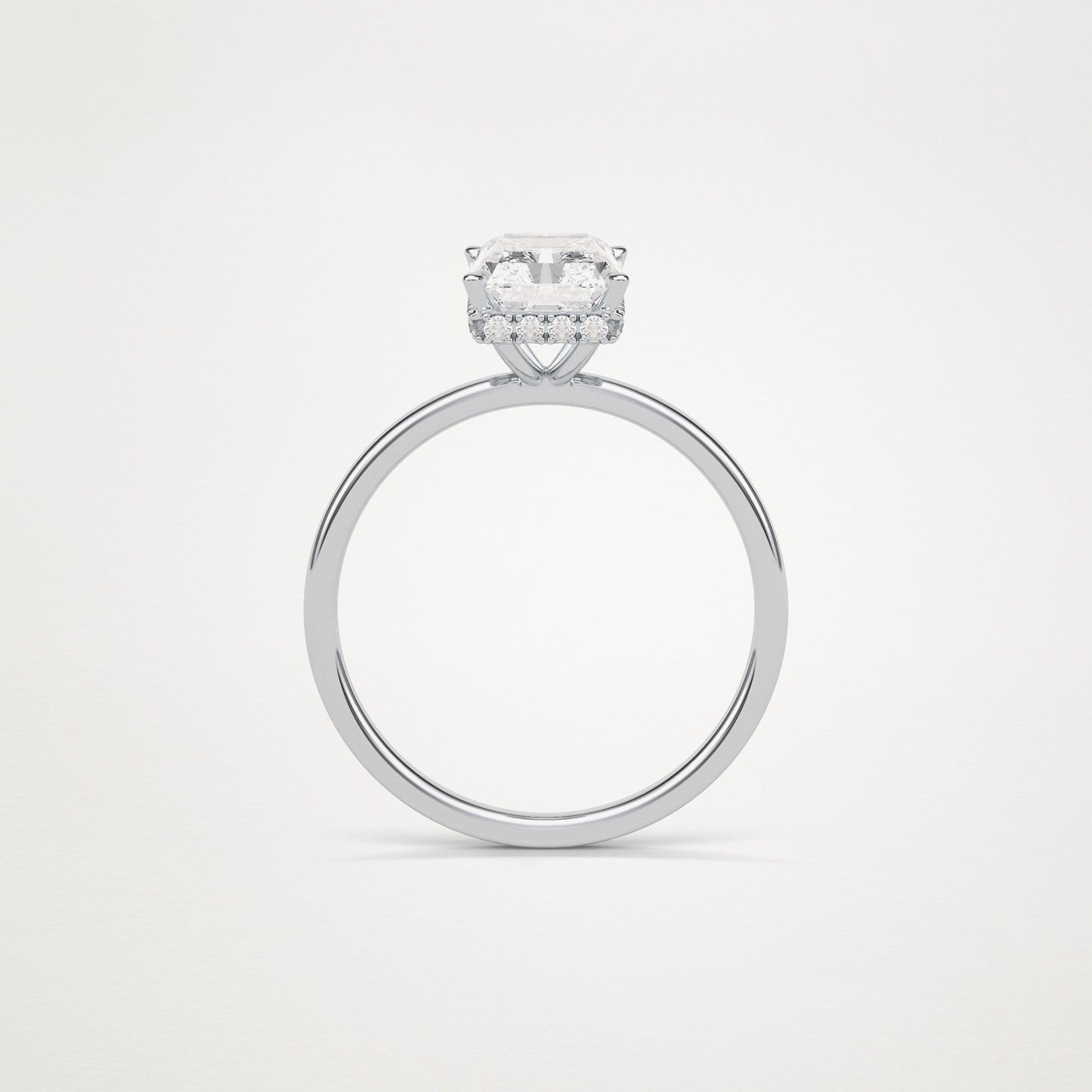 Radiant Solitaire Hidden Halo Engagement Ring – 1.67 CT Lab-Created Brilliance in 10K/14K/18K Gold