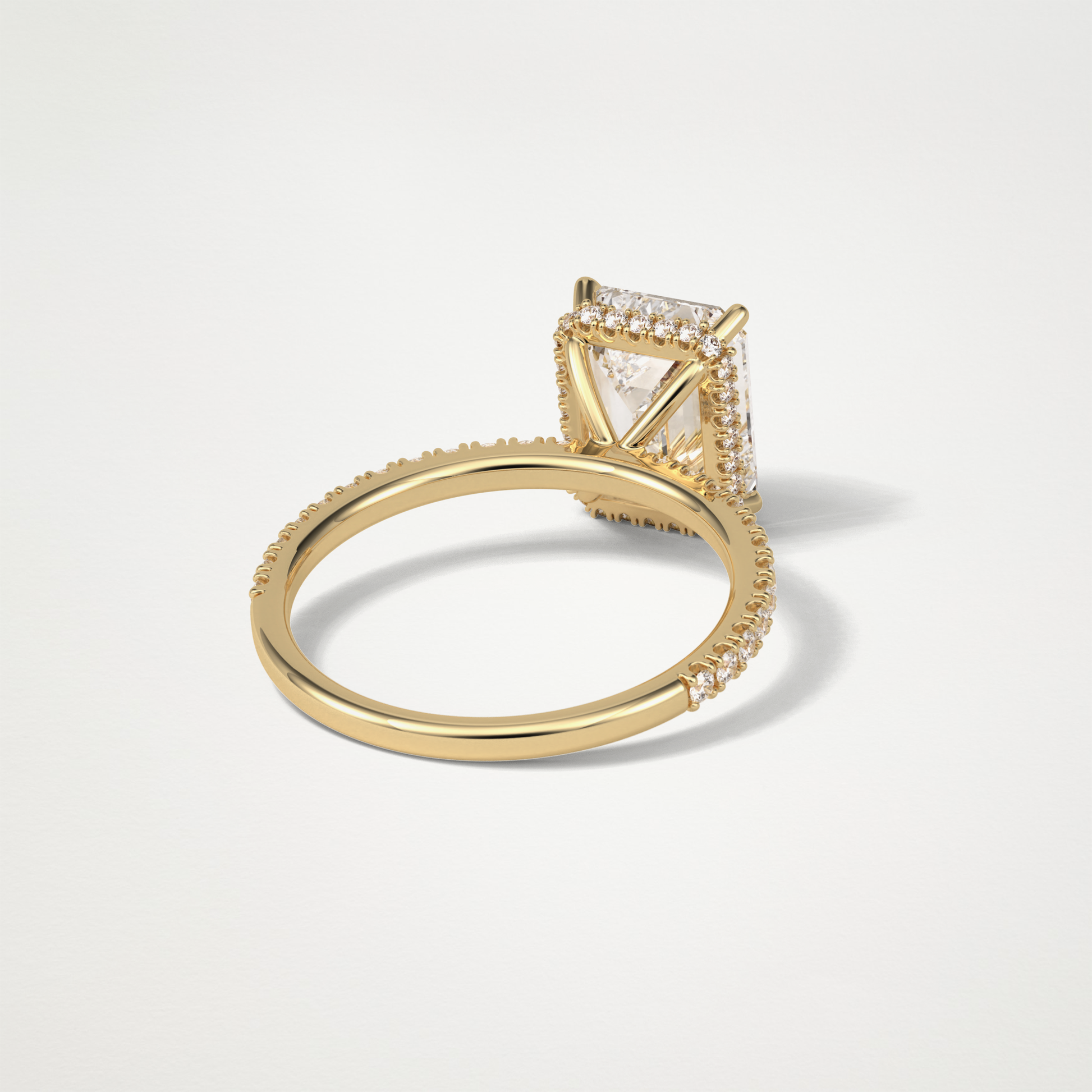Emerald Hidden Halo & Pave Engagement Ring – 2.30 CT Lab-Created Brilliance in 10K/14K/18K Gold