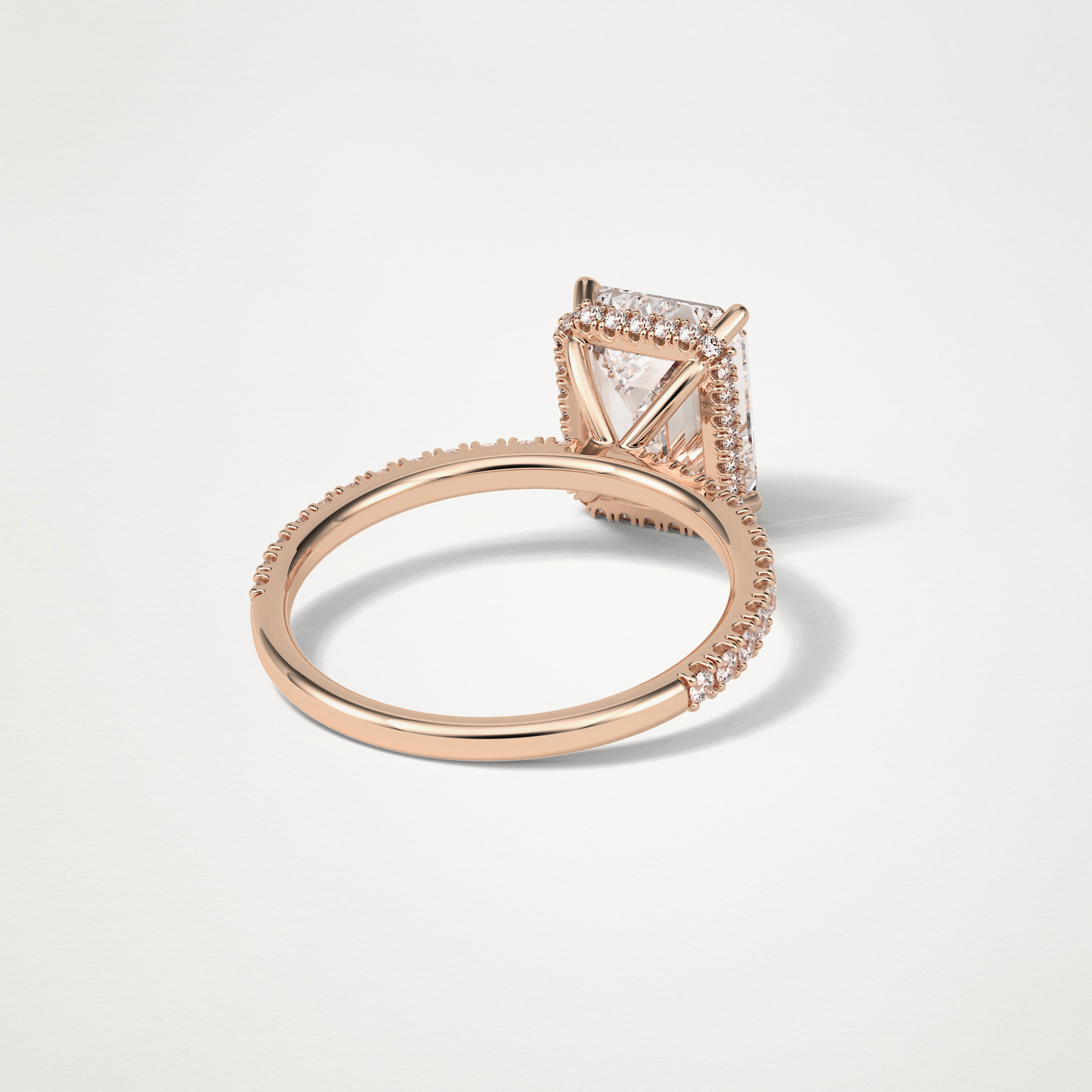 Emerald Hidden Halo & Pave Engagement Ring – 2.30 CT Lab-Created Brilliance in 10K/14K/18K Gold