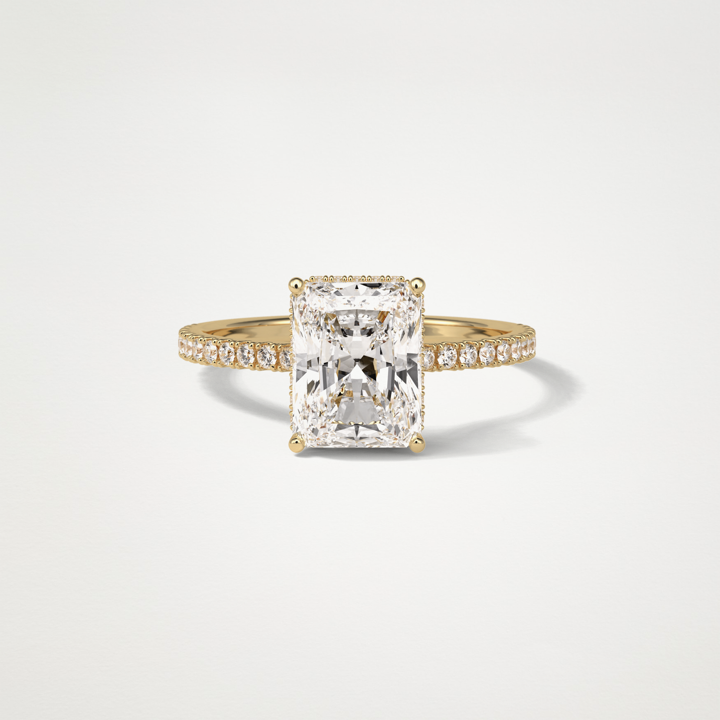 Radaint Hidden Halo & Pave Engagement Ring – 2.43 CT Lab-Created Brilliance in 10K/14K/18K Gold