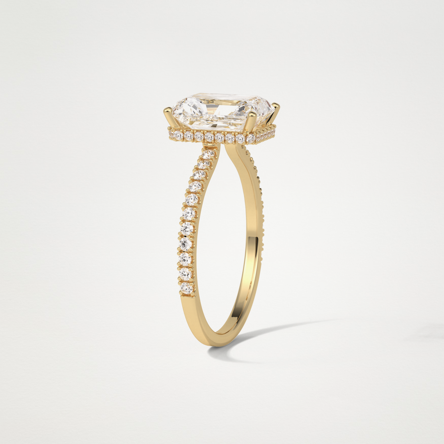 Radaint Hidden Halo & Pave Engagement Ring – 2.43 CT Lab-Created Brilliance in 10K/14K/18K Gold