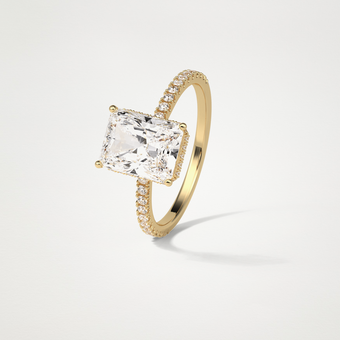 Radaint Hidden Halo & Pave Engagement Ring – 2.43 CT Lab-Created Brilliance in 10K/14K/18K Gold