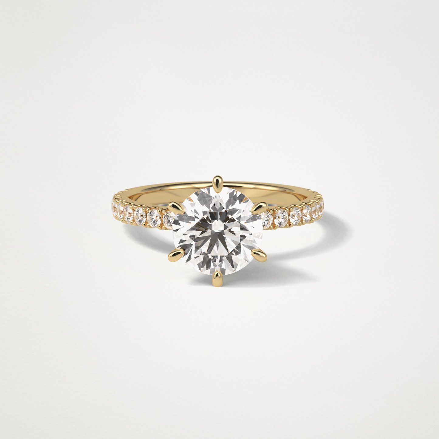 Round Pave Engagement Ring – 2.30 CT Lab-Created Brilliance in 10K/14K/18K Gold