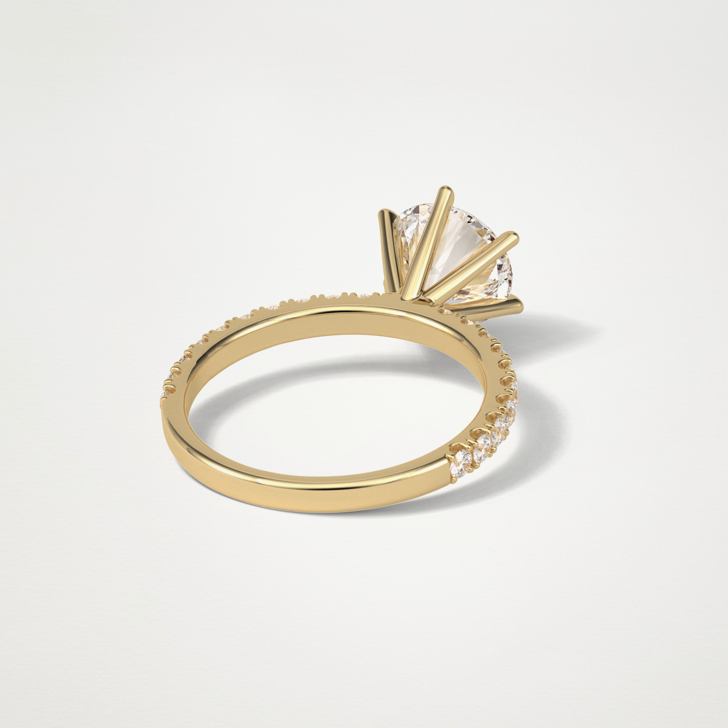 Round Pave Engagement Ring – 2.30 CT Lab-Created Brilliance in 10K/14K/18K Gold
