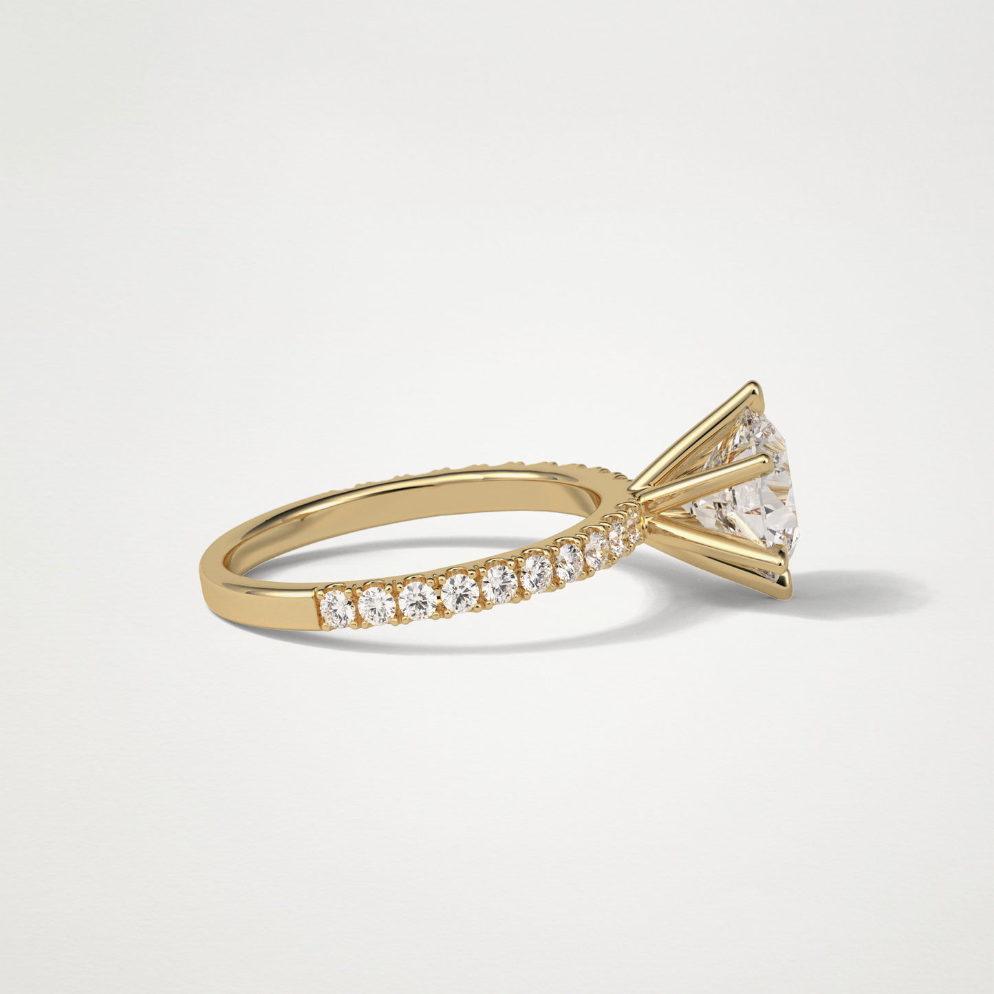 Round Pave Engagement Ring – 2.30 CT Lab-Created Brilliance in 10K/14K/18K Gold