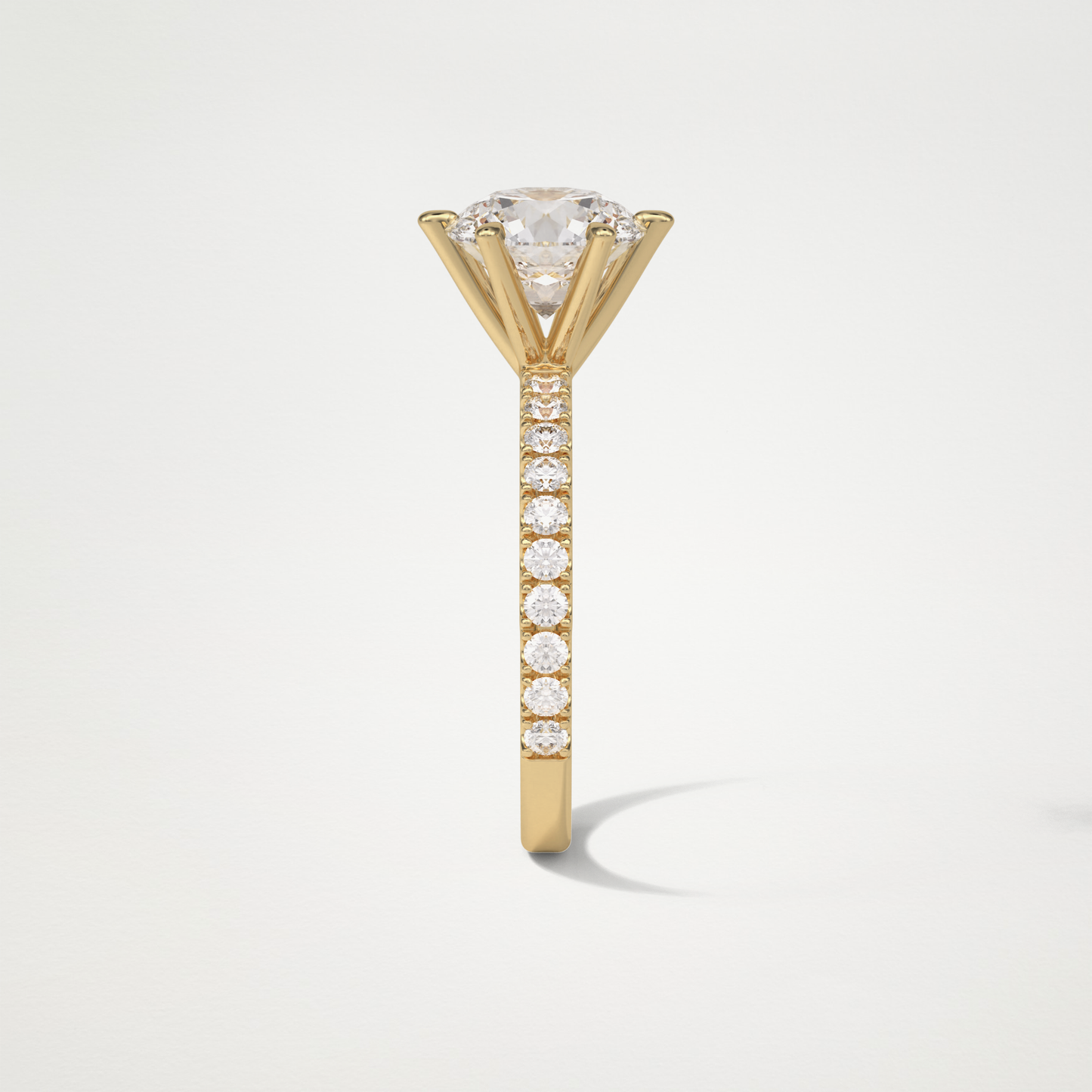 Round Pave Engagement Ring – 2.30 CT Lab-Created Brilliance in 10K/14K/18K Gold