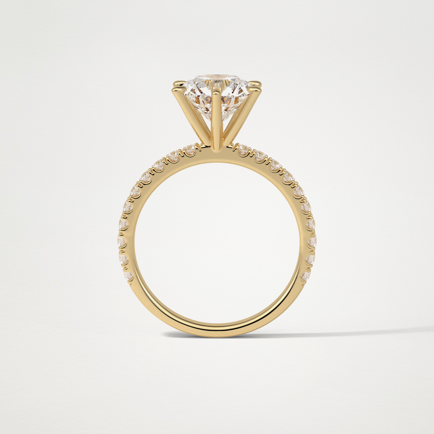 Round Pave Engagement Ring – 2.30 CT Lab-Created Brilliance in 10K/14K/18K Gold