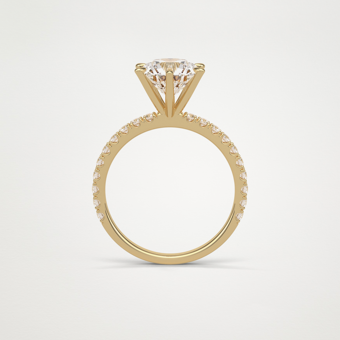 Round Pave Engagement Ring – 2.30 CT Lab-Created Brilliance in 10K/14K/18K Gold