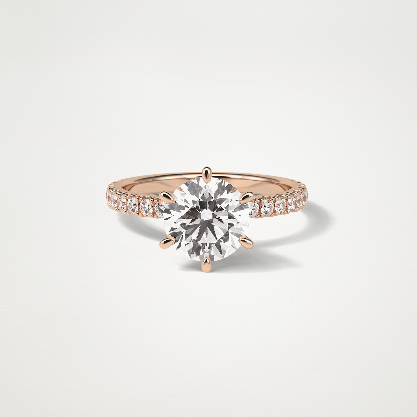 Round Pave Engagement Ring – 2.30 CT Lab-Created Brilliance in 10K/14K/18K Gold