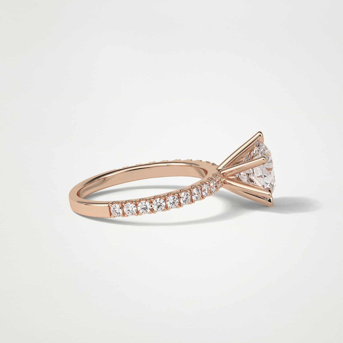 Round Pave Engagement Ring – 2.30 CT Lab-Created Brilliance in 10K/14K/18K Gold
