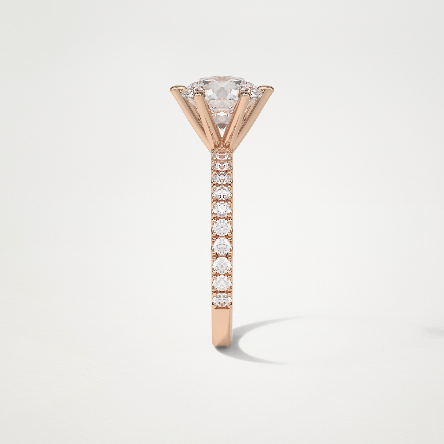 Round Pave Engagement Ring – 2.30 CT Lab-Created Brilliance in 10K/14K/18K Gold