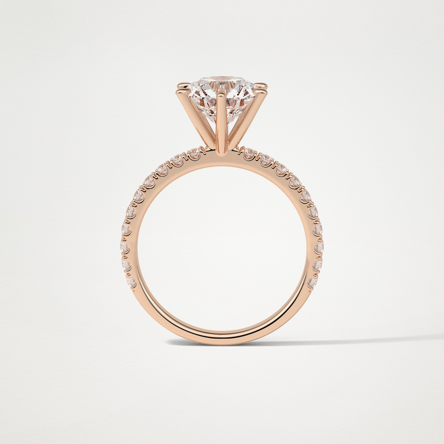 Round Pave Engagement Ring – 2.30 CT Lab-Created Brilliance in 10K/14K/18K Gold