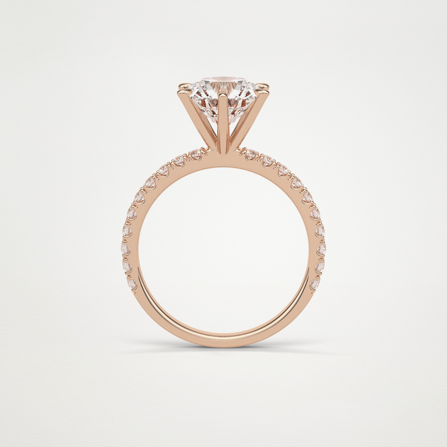 Round Pave Engagement Ring – 2.30 CT Lab-Created Brilliance in 10K/14K/18K Gold