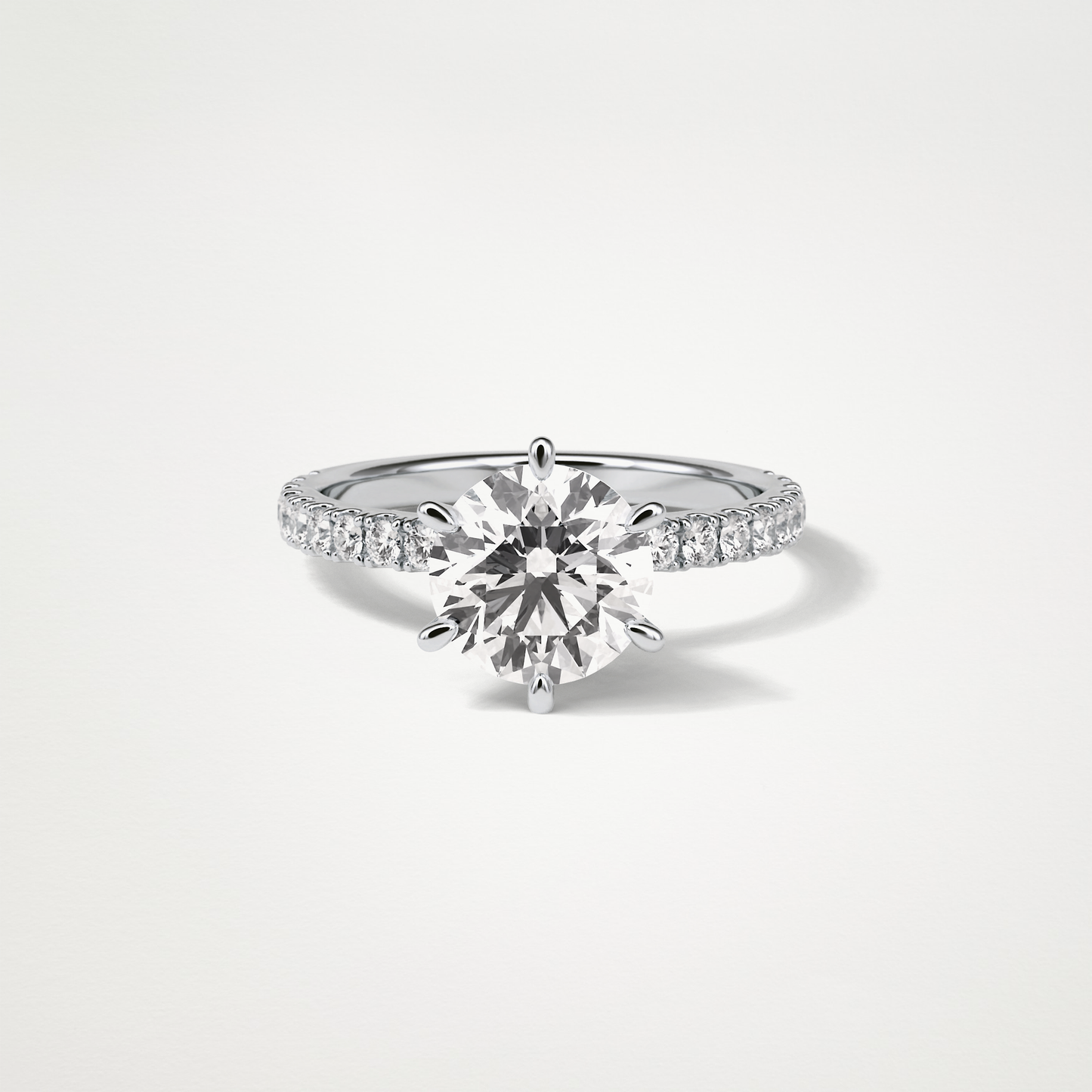 Round Pave Engagement Ring – 2.30 CT Lab-Created Brilliance in 10K/14K/18K Gold