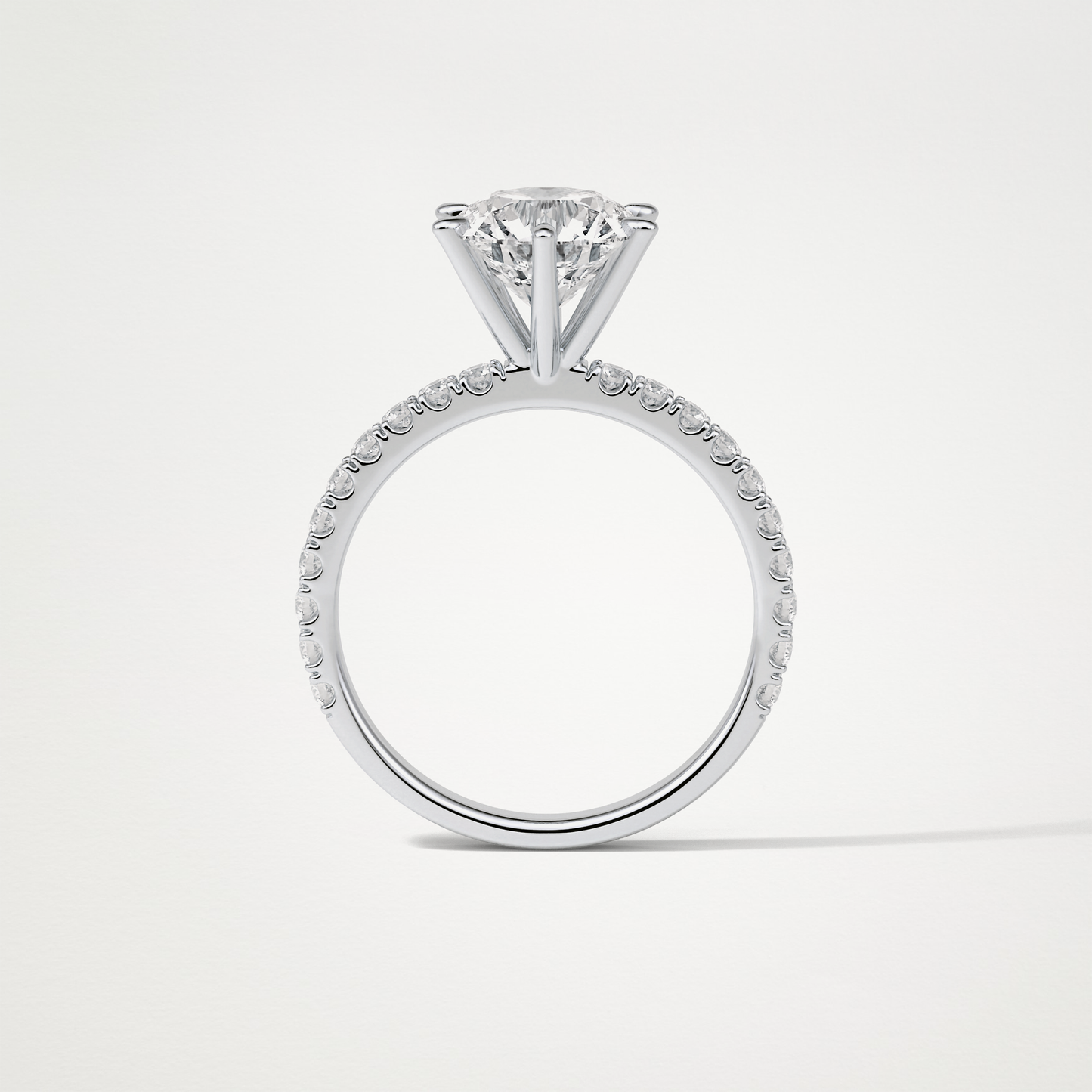 Round Pave Engagement Ring – 2.30 CT Lab-Created Brilliance in 10K/14K/18K Gold