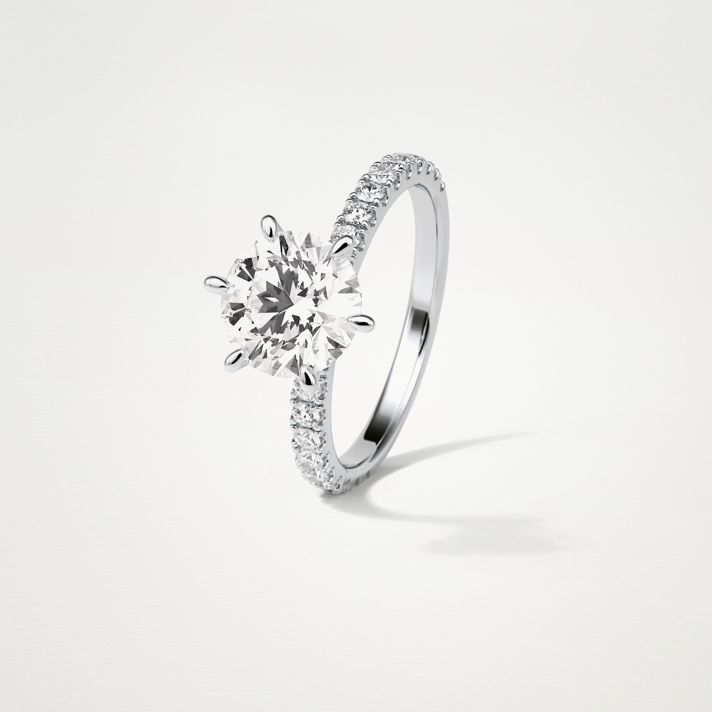Round Pave Engagement Ring – 2.30 CT Lab-Created Brilliance in 10K/14K/18K Gold