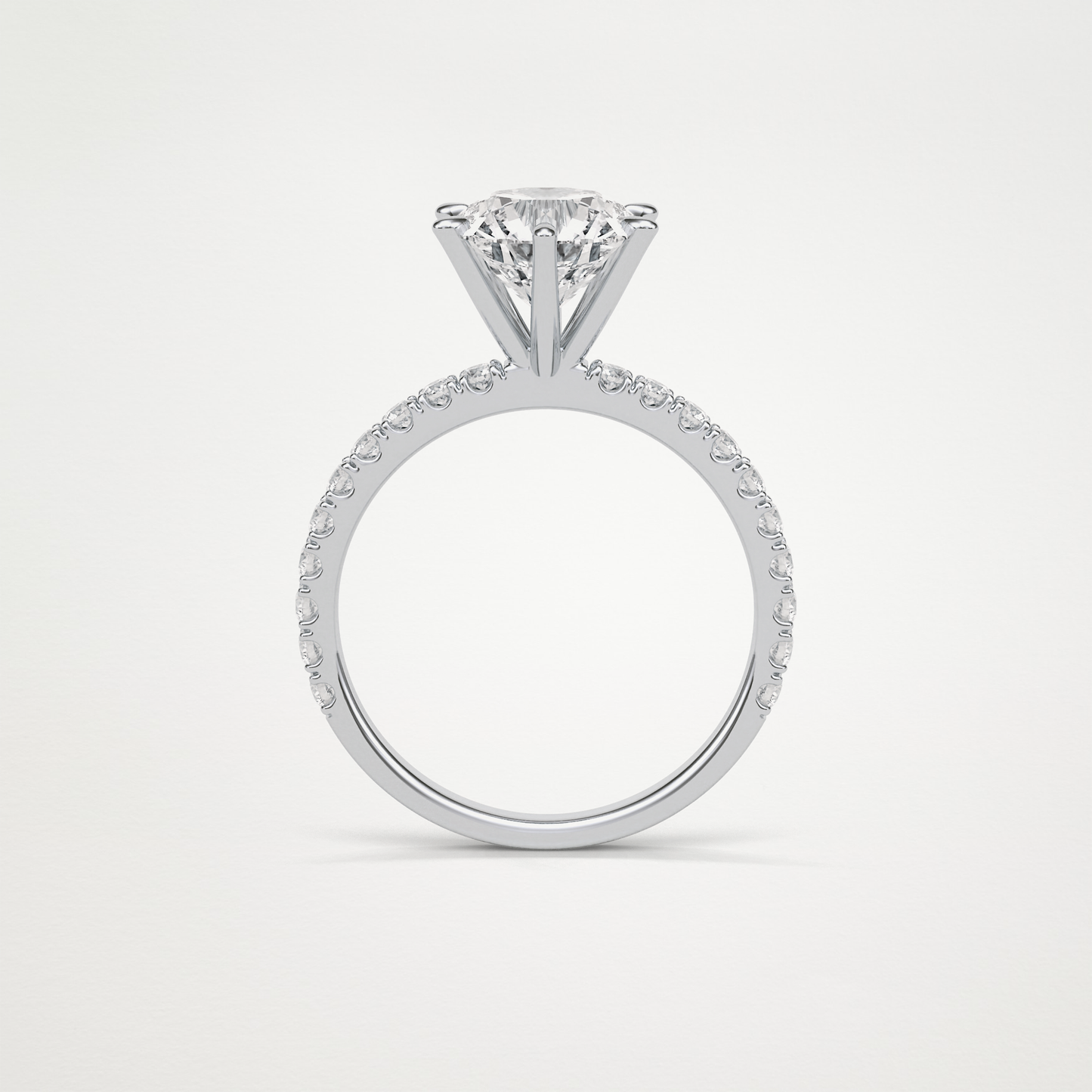 Round Pave Engagement Ring – 2.30 CT Lab-Created Brilliance in 10K/14K/18K Gold