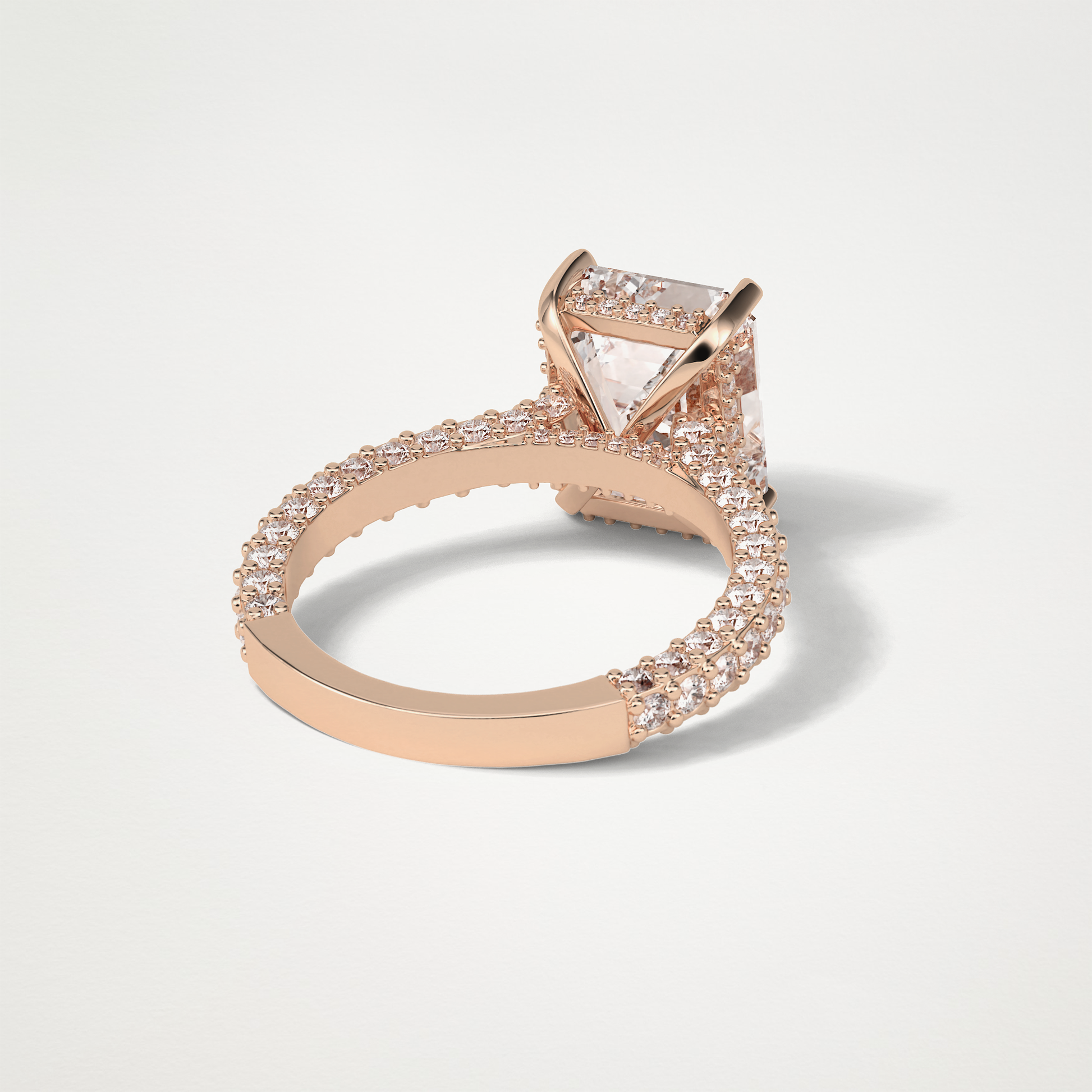 Emerald Hidden Halo & Pave Engagement Ring – 3.24 CT Lab-Created Brilliance in 10K/14K/18K Gold