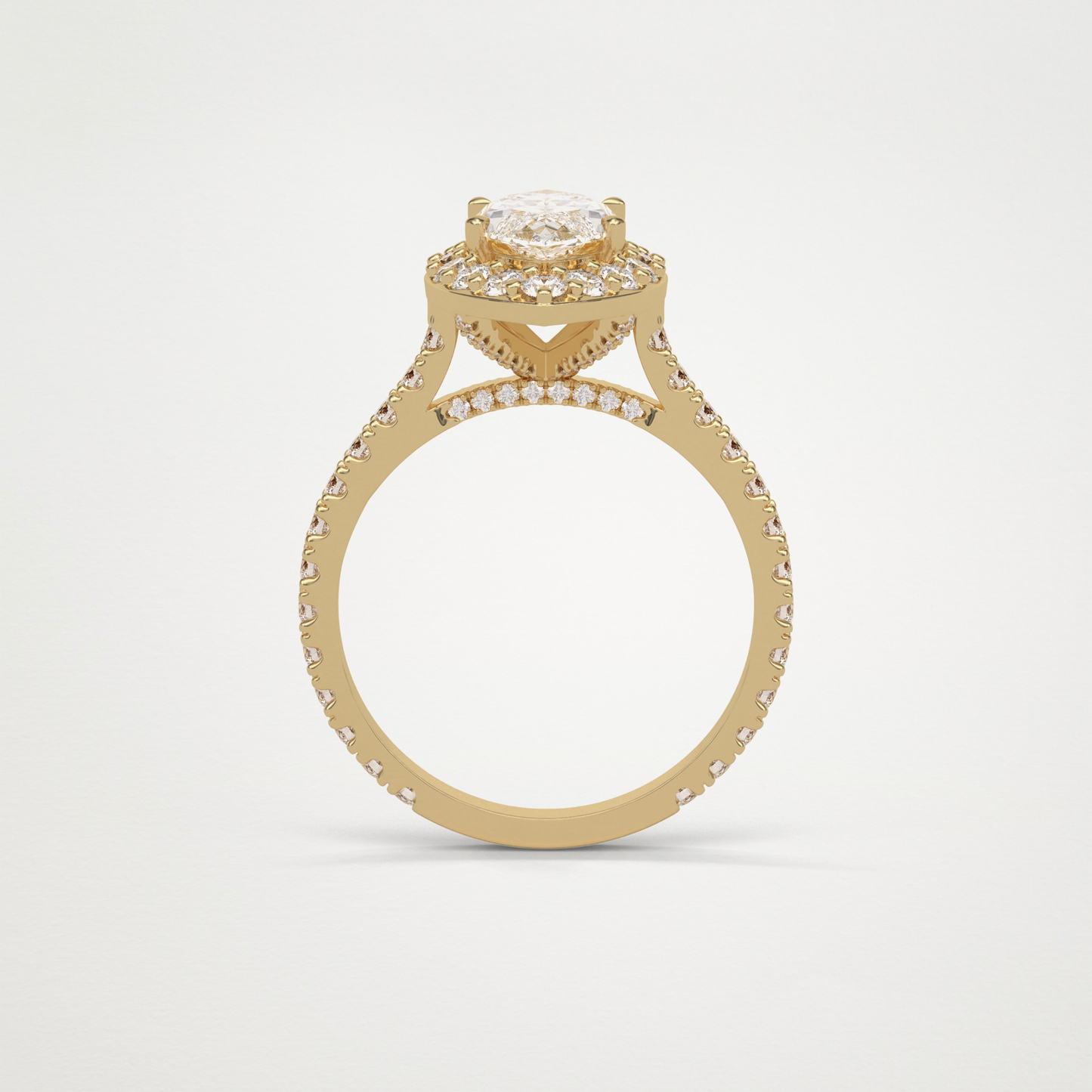 Marquise Halo & Pave Engagement Ring – 1.58 CT Lab-Created Brilliance in 10K/14K/18K Gold