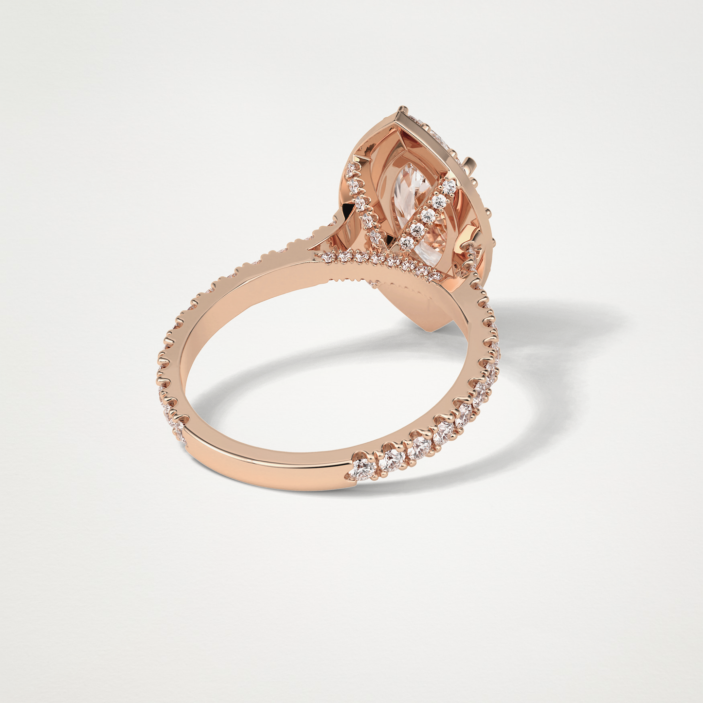 Marquise Halo & Pave Engagement Ring – 1.58 CT Lab-Created Brilliance in 10K/14K/18K Gold