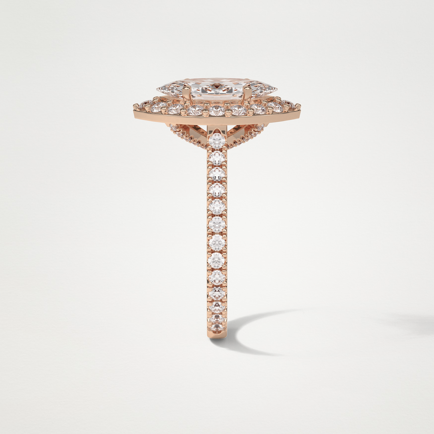 Marquise Halo & Pave Engagement Ring – 1.58 CT Lab-Created Brilliance in 10K/14K/18K Gold