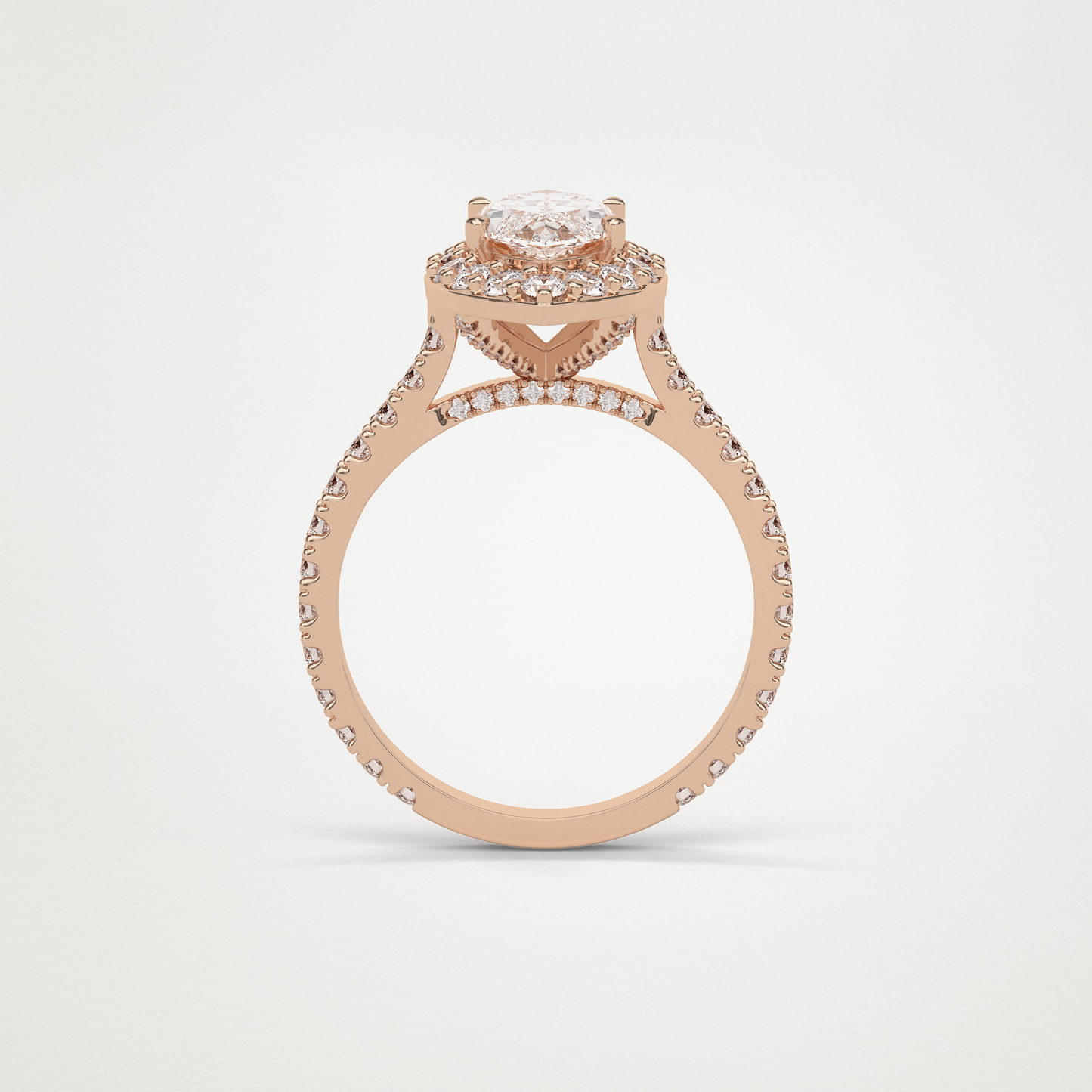 Marquise Halo & Pave Engagement Ring – 1.58 CT Lab-Created Brilliance in 10K/14K/18K Gold