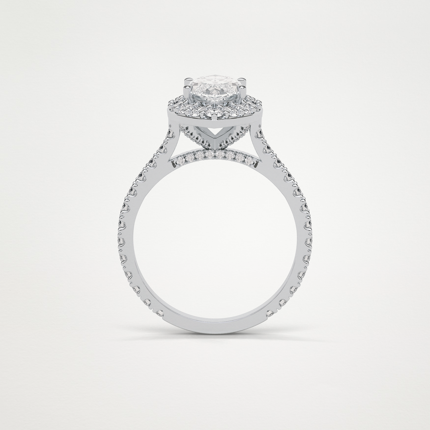Marquise Halo & Pave Engagement Ring – 1.58 CT Lab-Created Brilliance in 10K/14K/18K Gold
