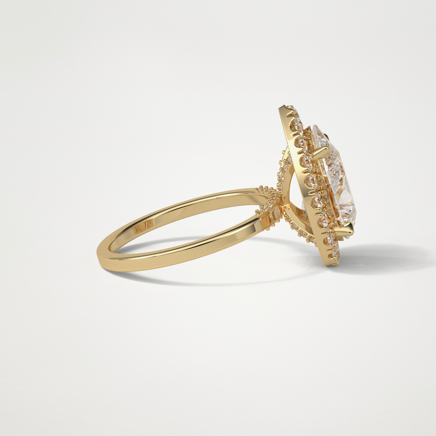 Pear Halo Engagement Ring – 3.10CT Lab-Created Brilliance in 10K/14K/18K Gold