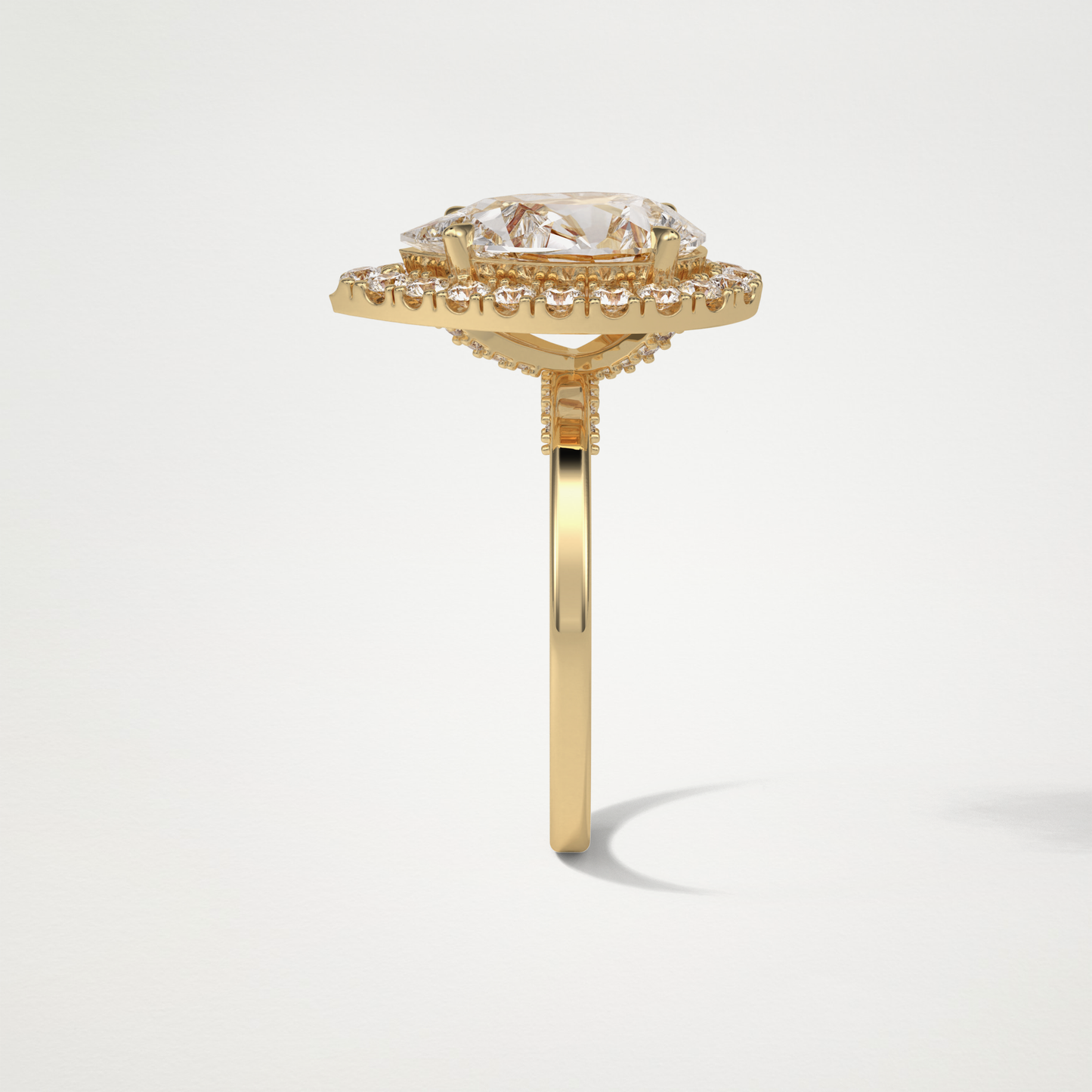 Pear Halo Engagement Ring – 3.10CT Lab-Created Brilliance in 10K/14K/18K Gold