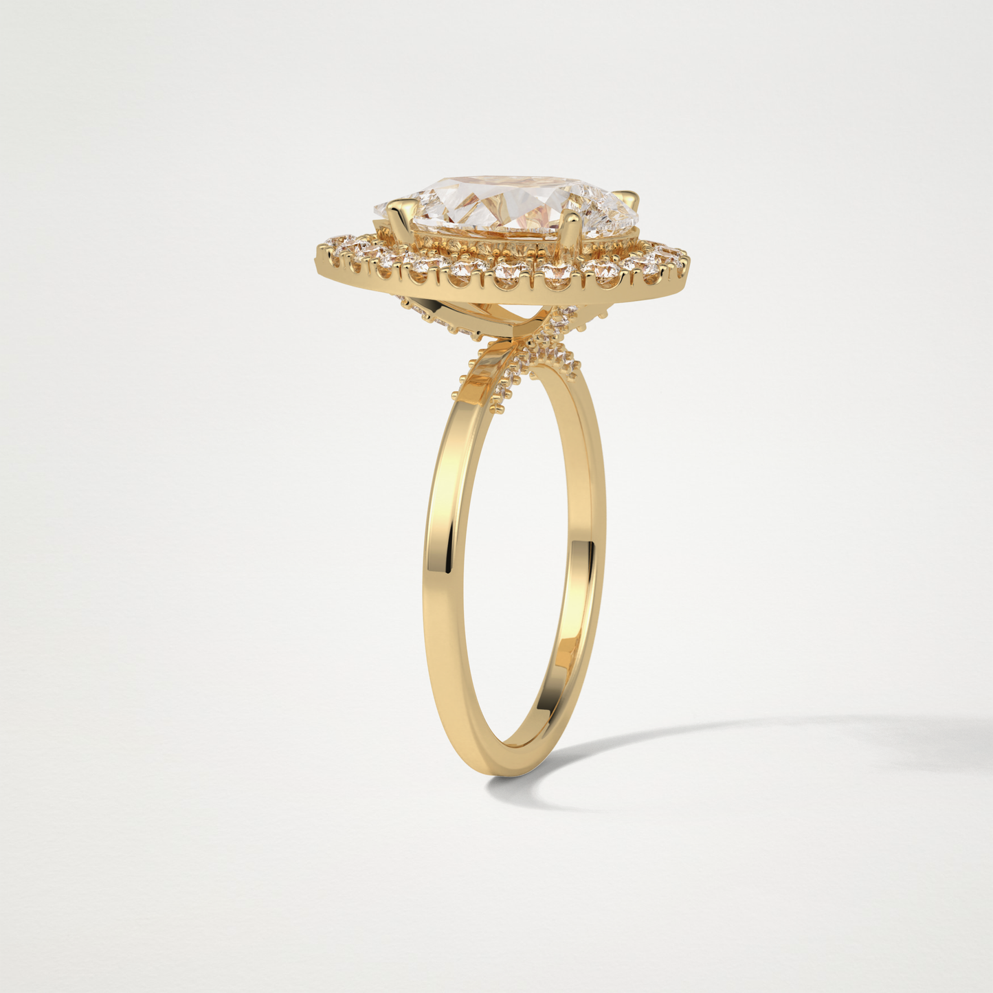 Pear Halo Engagement Ring – 3.10CT Lab-Created Brilliance in 10K/14K/18K Gold