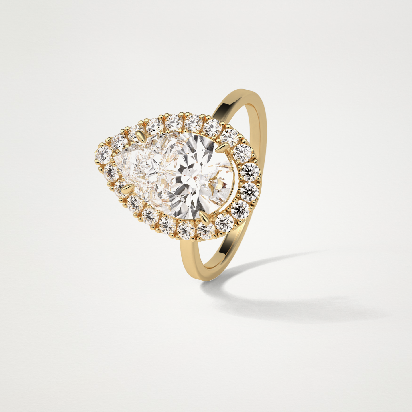 Pear Halo Engagement Ring – 3.10CT Lab-Created Brilliance in 10K/14K/18K Gold