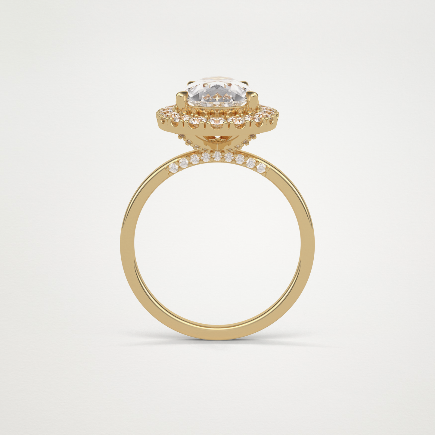 Pear Halo Engagement Ring – 3.10CT Lab-Created Brilliance in 10K/14K/18K Gold