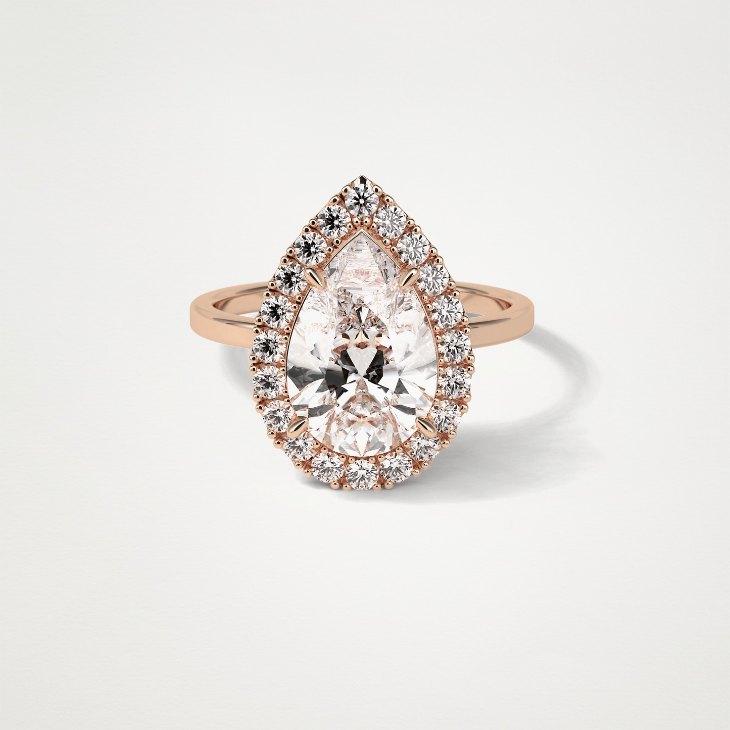 Pear Halo Engagement Ring – 3.10CT Lab-Created Brilliance in 10K/14K/18K Gold