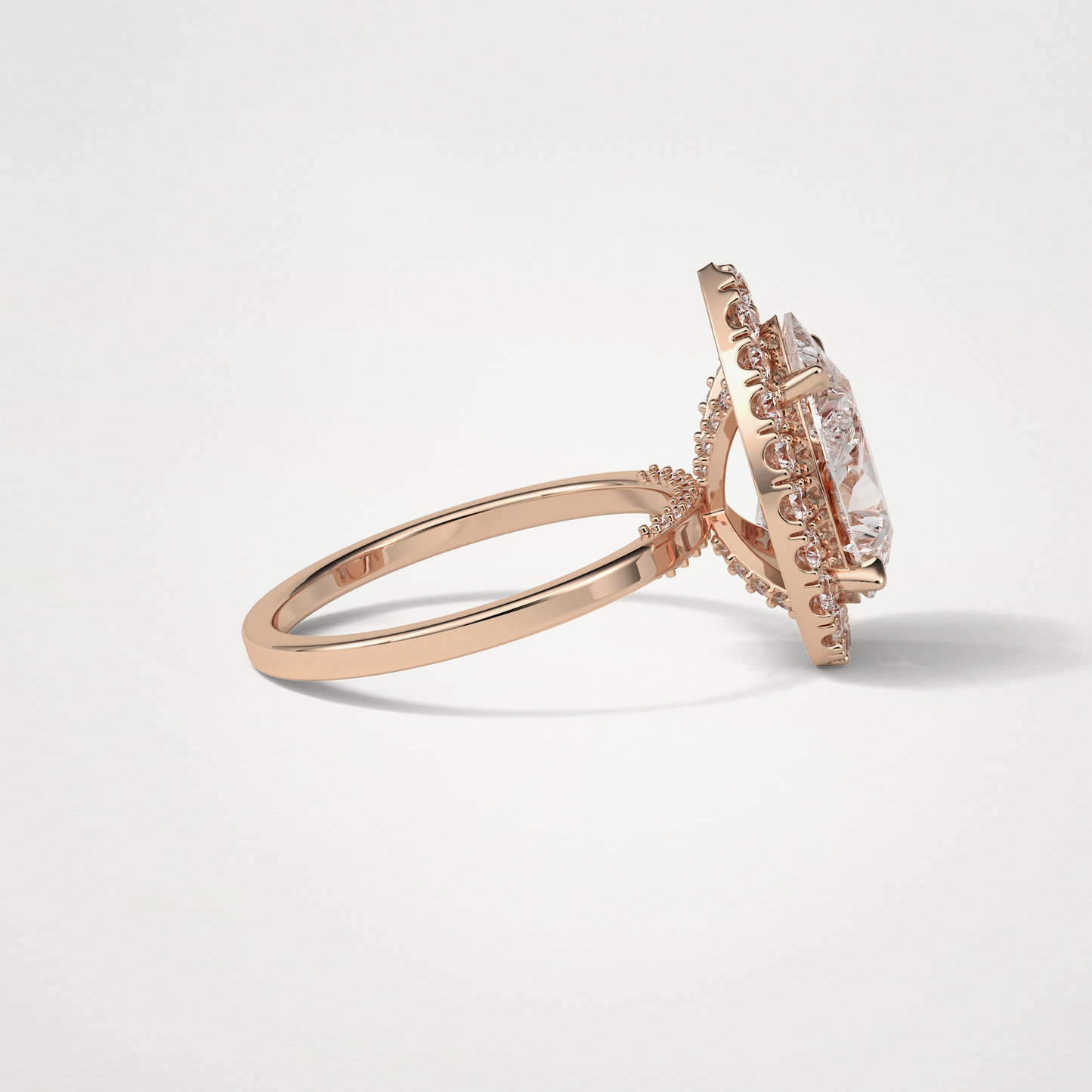 Pear Halo Engagement Ring – 3.10CT Lab-Created Brilliance in 10K/14K/18K Gold