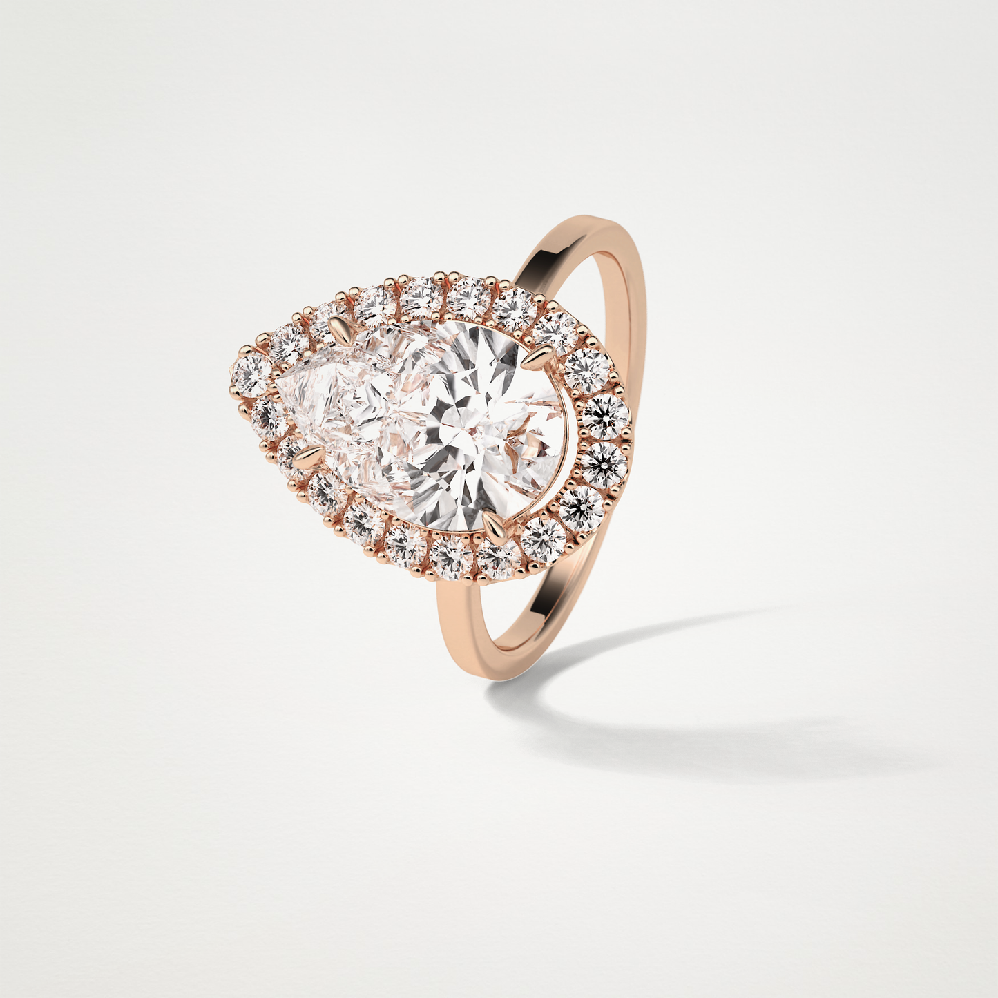 Pear Halo Engagement Ring – 3.10CT Lab-Created Brilliance in 10K/14K/18K Gold
