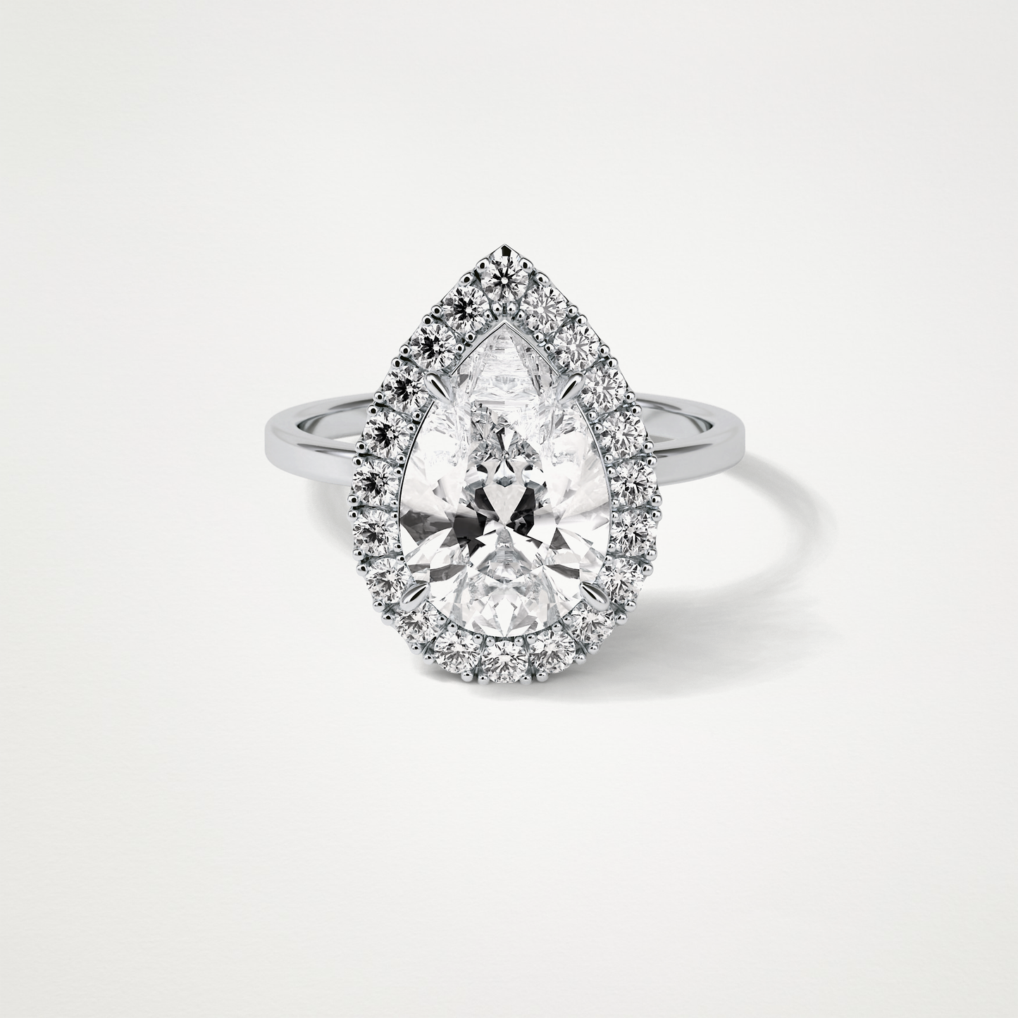Pear Halo Engagement Ring – 3.10CT Lab-Created Brilliance in 10K/14K/18K Gold