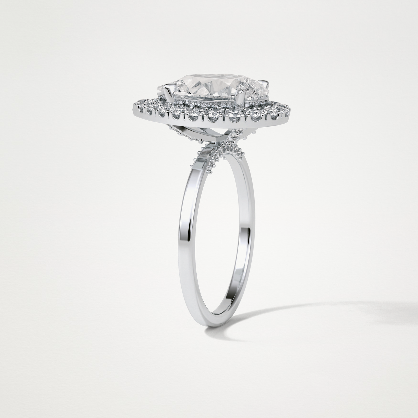 Pear Halo Engagement Ring – 3.10CT Lab-Created Brilliance in 10K/14K/18K Gold