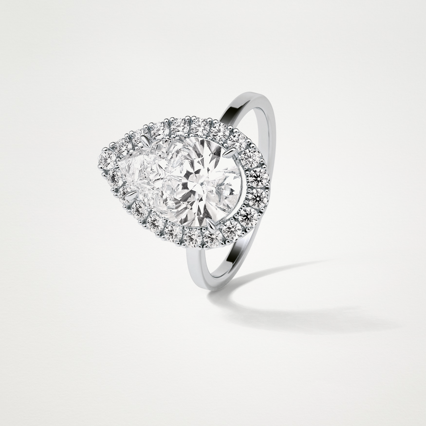 Pear Halo Engagement Ring – 3.10CT Lab-Created Brilliance in 10K/14K/18K Gold