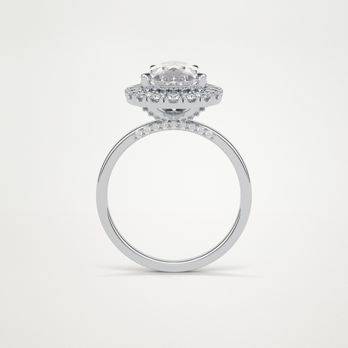 Pear Halo Engagement Ring – 3.10CT Lab-Created Brilliance in 10K/14K/18K Gold