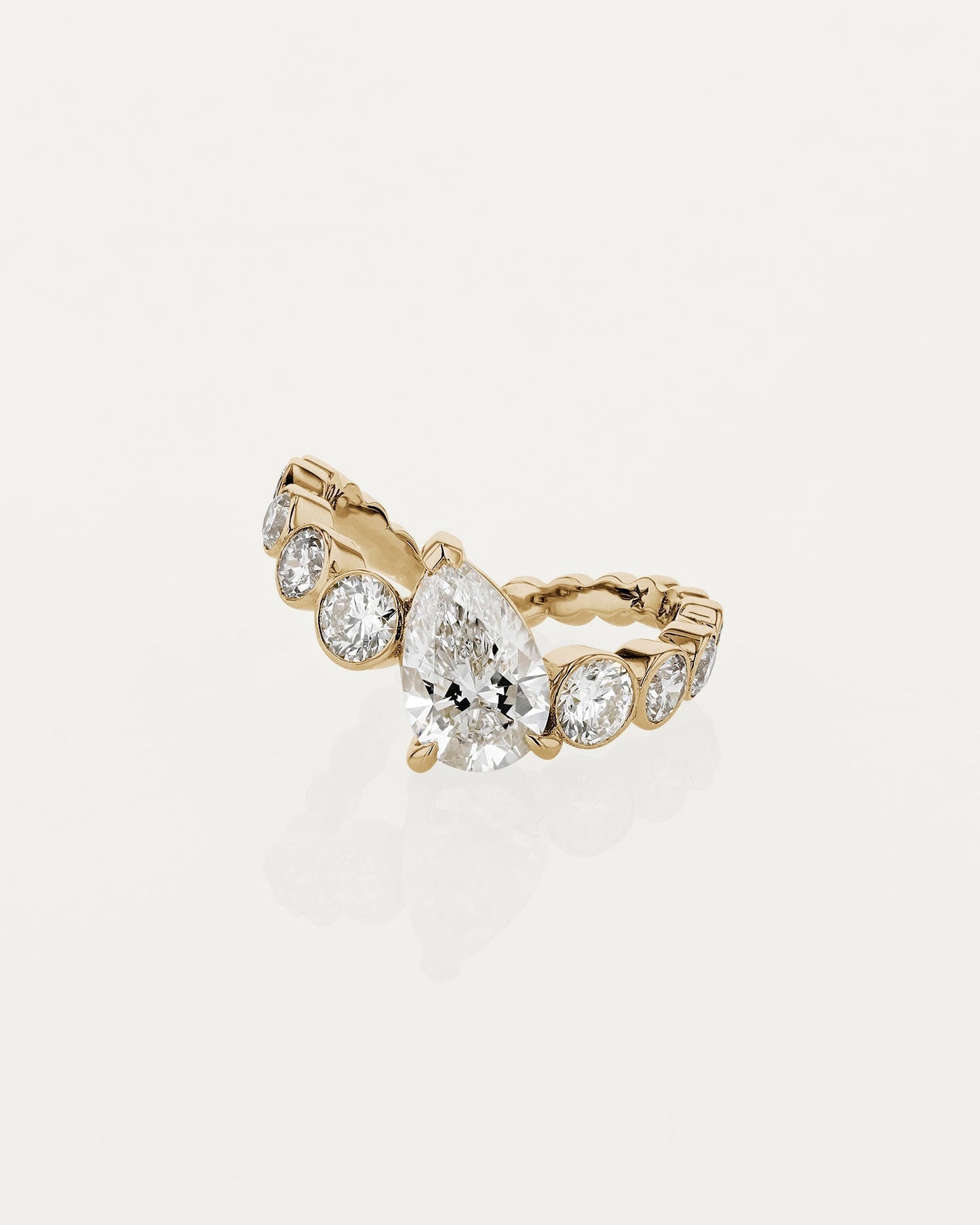 Marquise Shaped Three Stone Lab Grown Diamond Engagement Ring