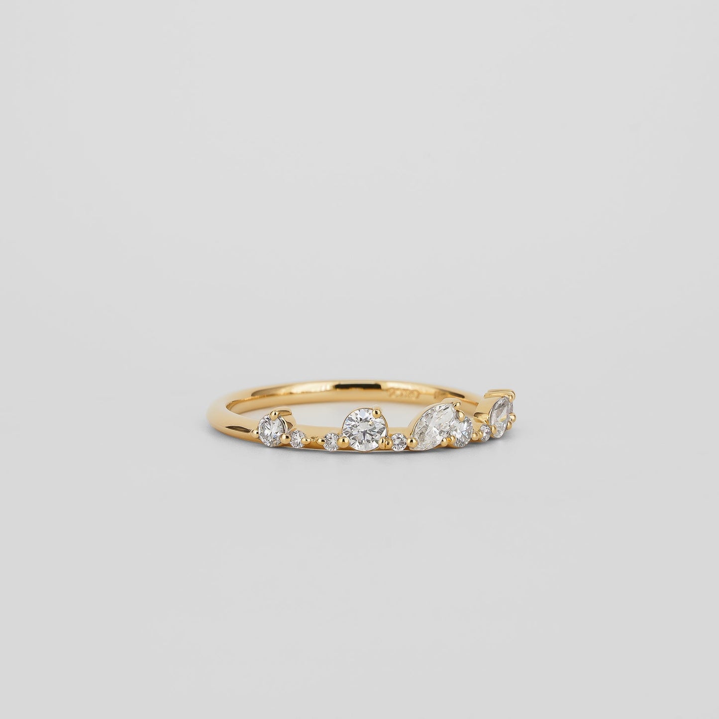 0.29 TCW Pear, Round & Marquise Shaped Multi Stone Moissanite Wedding Band